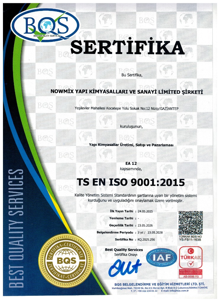 ISO 9001 Sertifikası