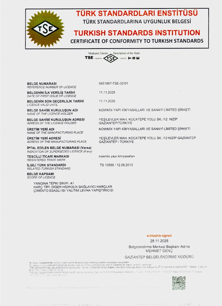 TSE Belgesi - Levha Yapıştırıcısı